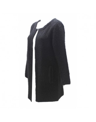 Black long knit jacket